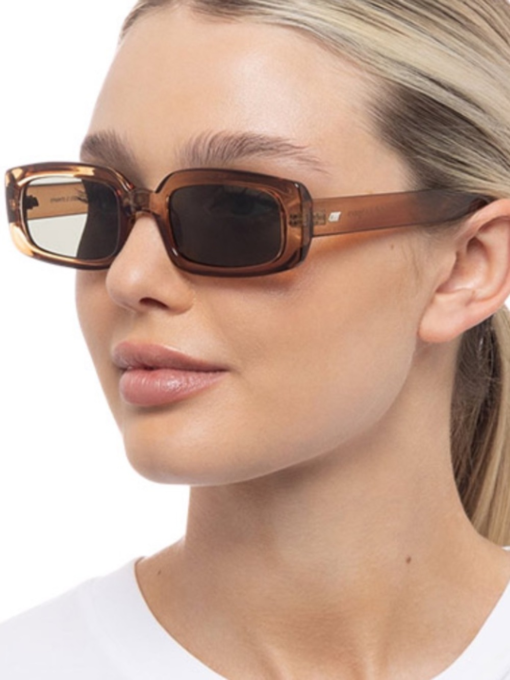 NWOT - Le Specs Dynamite Sunglasses - Tobacco Brown Frame with Dark Lenses